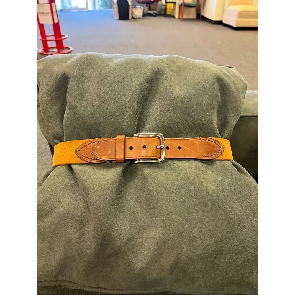 Joseph Bruce 1928 Designer Brown Leather & Suede Belt sz 32 Gorgeous